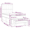 vidaXL sötétkék bársony rugós ágy matraccal 90 x 200 cm