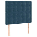 vidaXL sötétkék bársony rugós ágy matraccal 100 x 200 cm