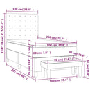 vidaXL sötétkék bársony rugós ágy matraccal 100 x 200 cm