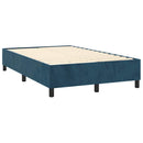 vidaXL sötétkék bársony rugós ágy matraccal 120 x 200 cm