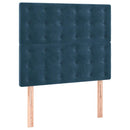 vidaXL sötétkék bársony rugós ágy matraccal 120 x 200 cm
