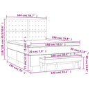 vidaXL sötétszürke bársony rugós ágy matraccal 140x190 cm
