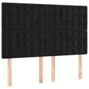 vidaXL fekete bársony rugós ágy matraccal 140 x 190 cm