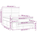 vidaXL sötétkék bársony rugós ágy matraccal 140x190 cm