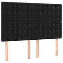 vidaXL fekete bársony rugós ágy matraccal 140x200 cm