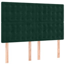 vidaXL sötétzöld bársony rugós ágy matraccal 140x200 cm