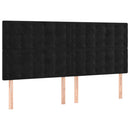 vidaXL fekete bársony rugós ágy matraccal 160x200 cm