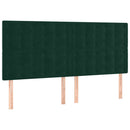 vidaXL sötétzöld bársony rugós ágy matraccal 160x200 cm