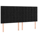 vidaXL fekete bársony rugós ágy matraccal 180x200 cm