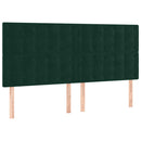 vidaXL sötétzöld bársony rugós ágy matraccal 180x200 cm