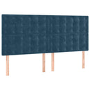 vidaXL sötétkék bársony rugós ágy matraccal 180x200 cm