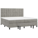 vidaXL világosszürke bársony rugós ágy matraccal 200x200 cm
