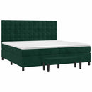 vidaXL sötétzöld bársony rugós ágy matraccal 200x200 cm