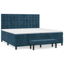 vidaXL sötétkék bársony rugós ágy matraccal 200x200 cm