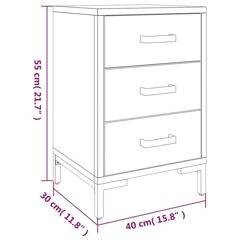 vidaXL 2 db tömör fenyőfa éjjeliszekrény 40x30x55 cm