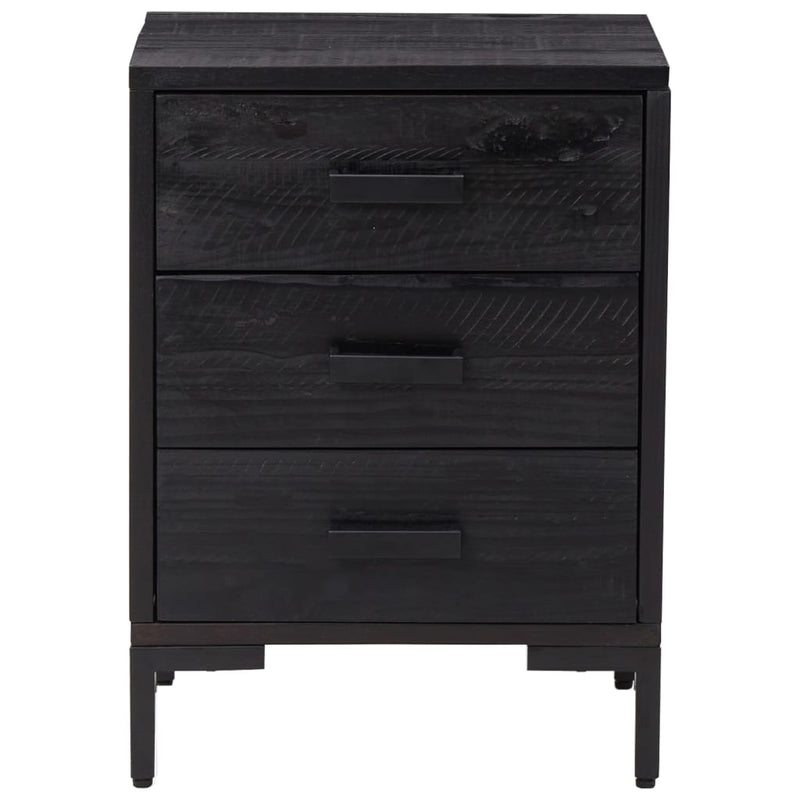 vidaXL 2 db fekete tömör fenyőfa éjjeliszekrény 40x30x55 cm