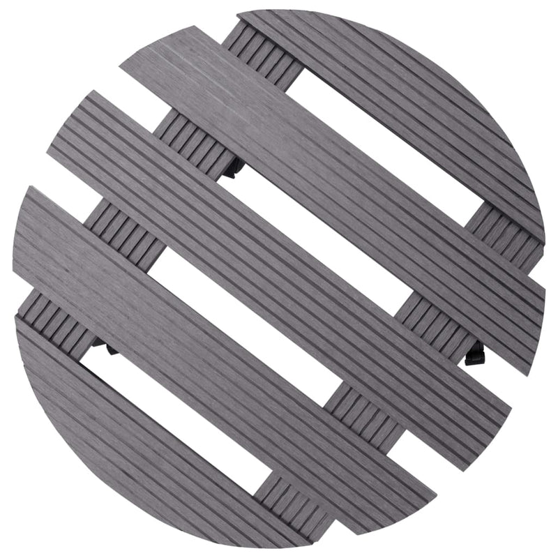 vidaXL 4 db szürke WPC kerekes növénytartó Ø30 x 7,5 cm