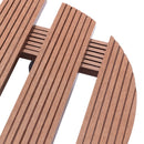 vidaXL 4 db barna kerekes növénytartó WPC Ø30 x 7,5 cm