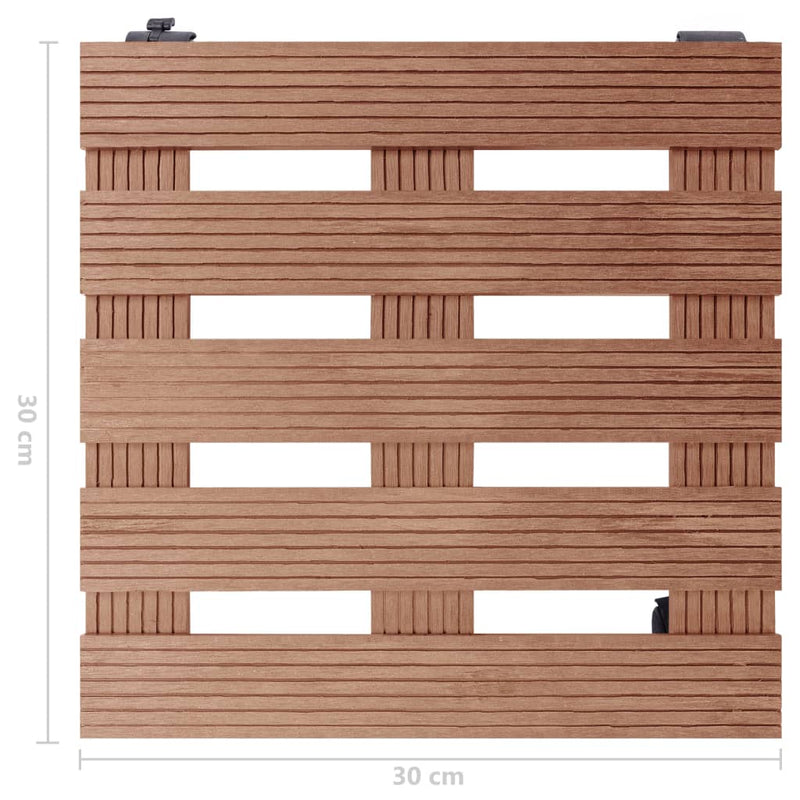 vidaXL 4 db barna kerekes növénytartó WPC 30x30x7,5 cm