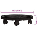 vidaXL 2 db fekete kerekes virágtartó átmérő 30 cm 170 kg