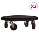 vidaXL 2 db fekete kerekes virágtartó átmérő 40 cm 275 kg