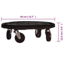 vidaXL 3 db fekete kerekes virágtartó átmérő 40 cm 275 kg