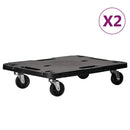vidaXL 2 db fekete polipropilén kerekes szállítókocsi 58 x 38 x 12 cm