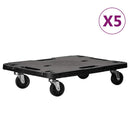 vidaXL 5 db fekete polipropilén kerekes szállítókocsi 58 x 38 x 12 cm