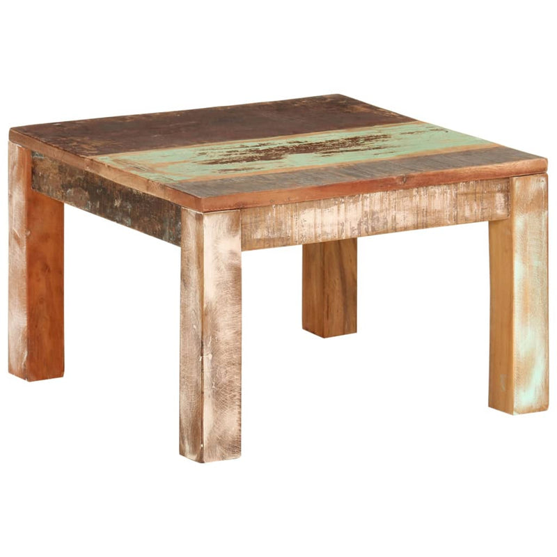 vidaXL tömör újrahasznosított fa dohányzóasztal 55 x 55 x 35 cm