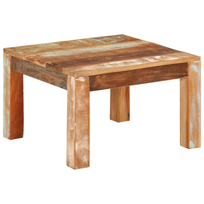 vidaXL tömör újrahasznosított fa dohányzóasztal 55 x 55 x 35 cm