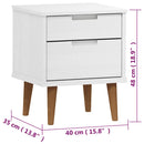 vidaXL MOLDE fehér tömör fenyőfa éjjeliszekrény 40 x 35 x 48 cm