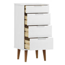 vidaXL MOLDE fehér tömör fenyőfa fiókos szekrény 40 x 35 x 82 cm