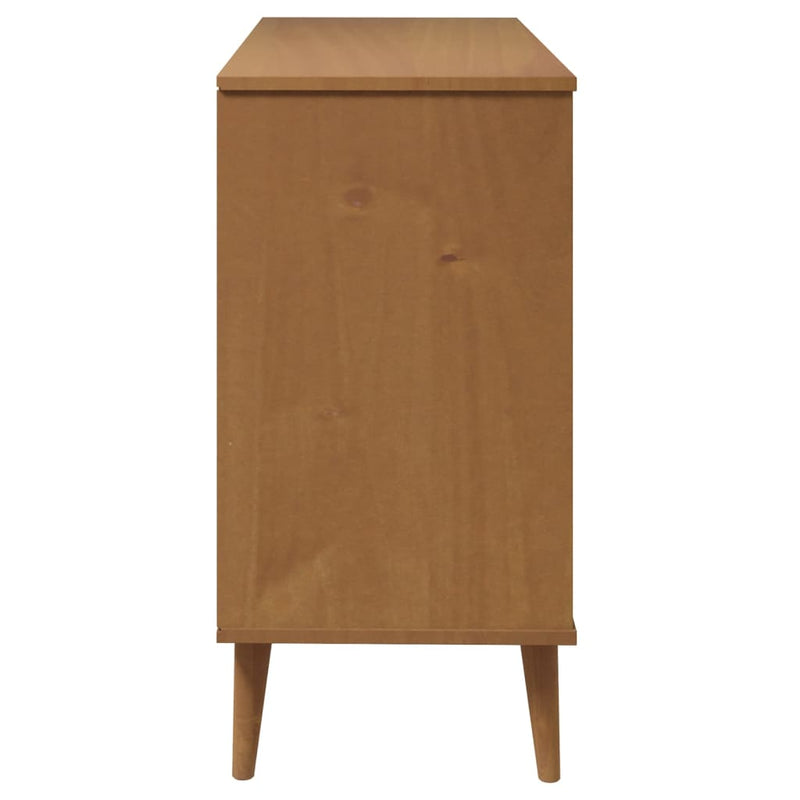 vidaXL MOLDE barna tömör fenyőfa fiókos szekrény 113 x 40 x 80 cm