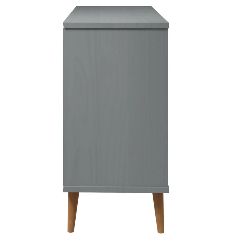 vidaXL MOLDE szürke tömör fenyőfa fiókos szekrény 113 x 40 x 80 cm