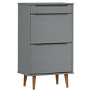 vidaXL MOLDE szürke tömör fenyőfa cipőszekrény 59,5 x 35 x 103 cm