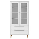 vidaXL MOLDE fehér tömör fenyőfa vitrin szekrény 90 x 35 x 175 cm