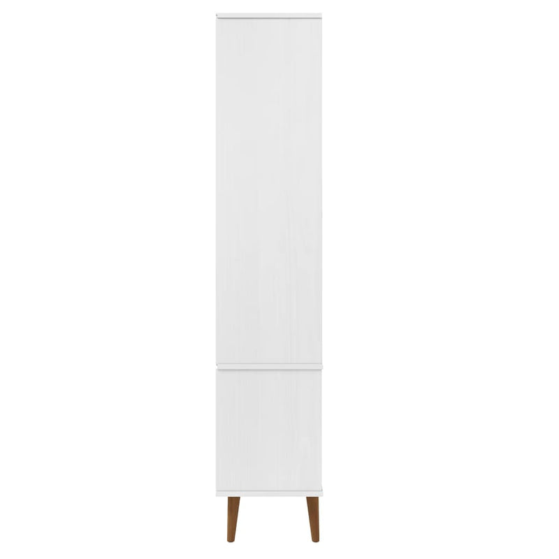 vidaXL MOLDE fehér tömör fenyőfa vitrin szekrény 90 x 35 x 175 cm