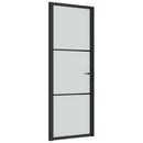 vidaXL fekete matt üveg és alumínium beltéri ajtó 76 x 201,5 cm