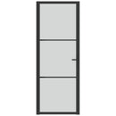 vidaXL fekete matt üveg és alumínium beltéri ajtó 76 x 201,5 cm