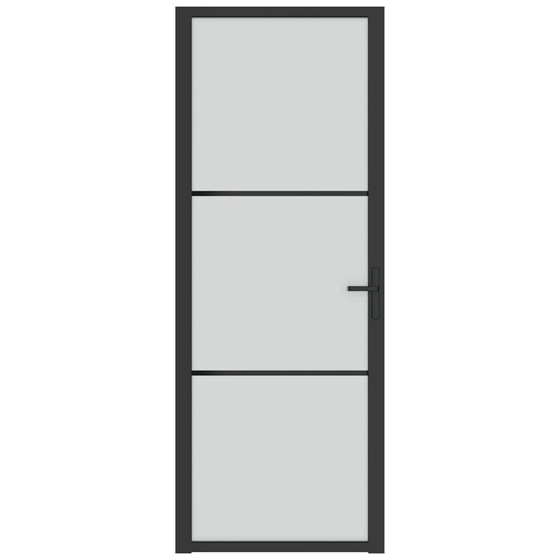 vidaXL fekete matt üveg és alumínium beltéri ajtó 76 x 201,5 cm