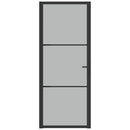 vidaXL fekete matt üveg és alumínium beltéri ajtó 83 x 201,5 cm