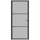 vidaXL fekete matt üveg és alumínium beltéri ajtó 93 x 201,5 cm