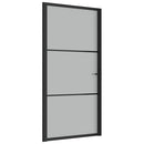 vidaXL fekete matt üveg és alumínium beltéri ajtó 102,5 x 201,5 cm