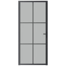 vidaXL fekete matt üveg és alumínium beltéri ajtó 93 x 201,5 cm