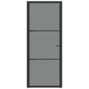 vidaXL fekete ESG üveg és alumínium beltéri ajtó 83 x 201,5 cm