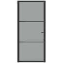 vidaXL fekete ESG üveg és alumínium beltéri ajtó 93 x 201,5 cm