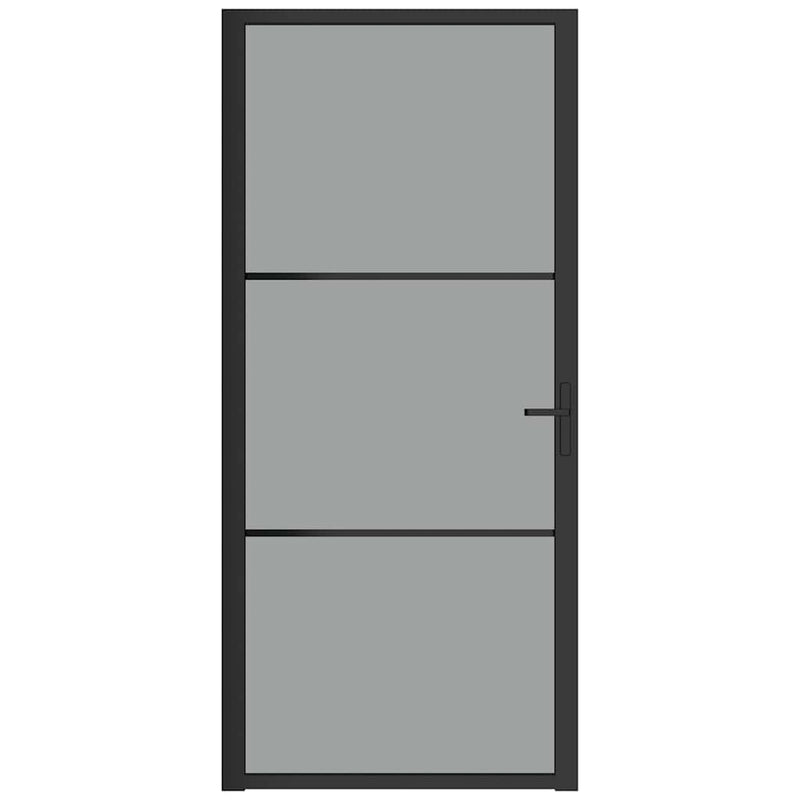 vidaXL fekete ESG üveg és alumínium beltéri ajtó 93 x 201,5 cm