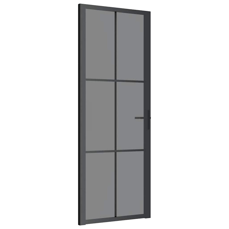 vidaXL fekete ESG üveg és alumínium beltéri ajtó 76 x 201,5 cm