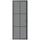 vidaXL fekete ESG üveg és alumínium beltéri ajtó 76 x 201,5 cm