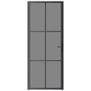 vidaXL fekete ESG üveg és alumínium beltéri ajtó 83 x 201,5 cm